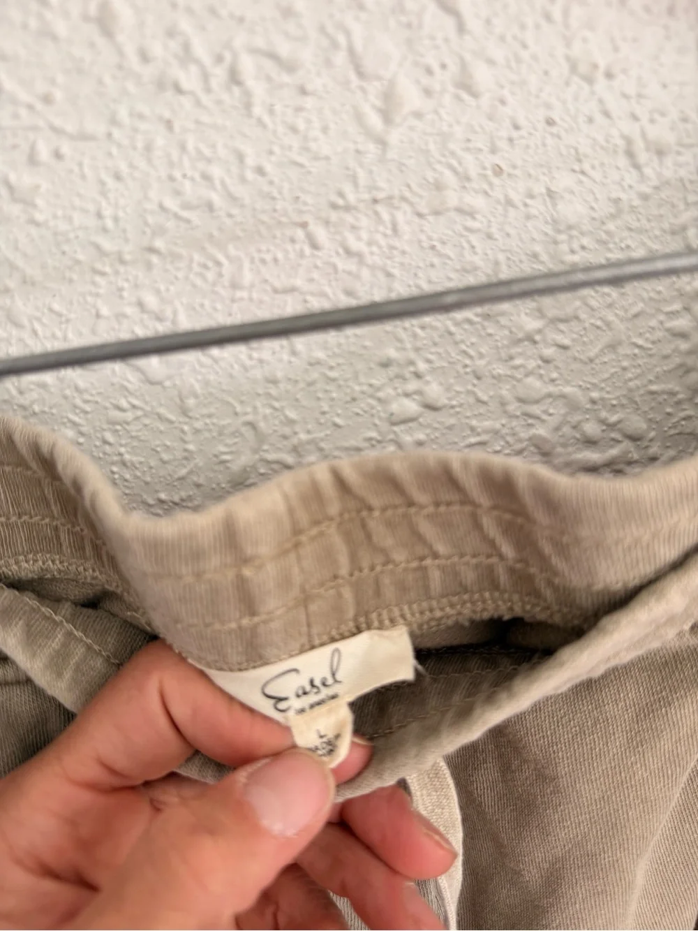 Easel taupe brown wide leg drawstring baggy pants Womens L - Picture 3 of 7